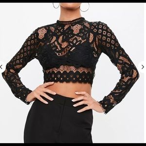 Missguided lace crop top